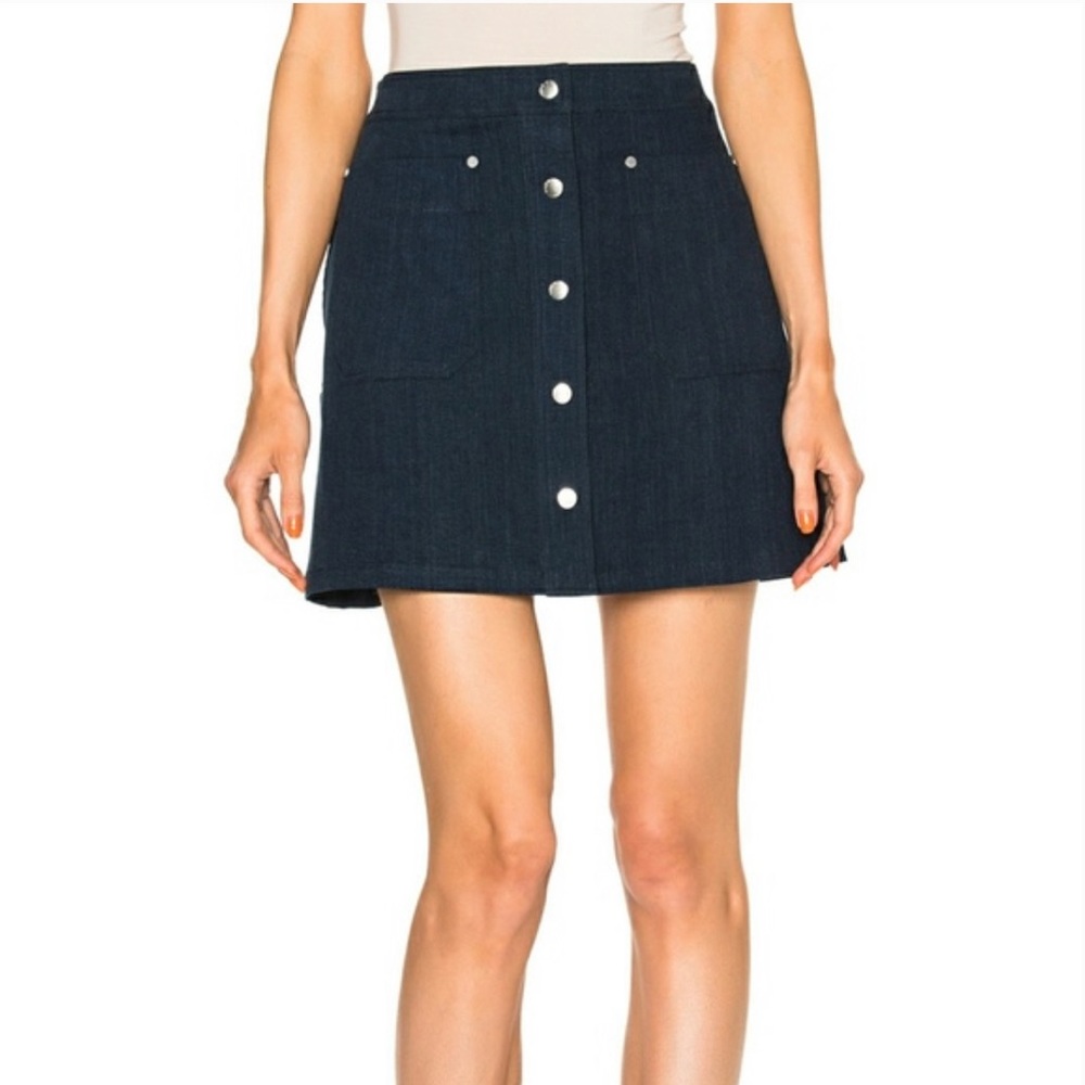 Rag & Bone denim Siggy snap button mini skirt Size 00